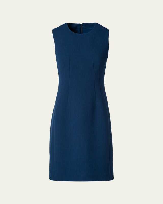 Double-Face Wool Crepe Sheath Dress
